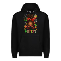 Black santa's favorite nail artist afro messy bun Premium Hoodie - texasbilliewilder
