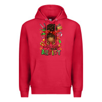 Cardinal santa's favorite nail artist afro messy bun Premium Hoodie - texasbilliewilder