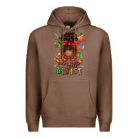 Chestnut santa's favorite nail artist afro messy bun Premium Hoodie - texasbilliewilder
