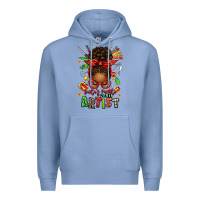 Colony Blue santa's favorite nail artist afro messy bun Premium Hoodie - texasbilliewilder