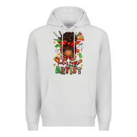 Dove Grey santa's favorite nail artist afro messy bun Premium Hoodie - texasbilliewilder