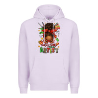 Lilac santa's favorite nail artist afro messy bun Premium Hoodie - texasbilliewilder