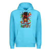 Ocean Blue santa's favorite nail artist afro messy bun Premium Hoodie - texasbilliewilder