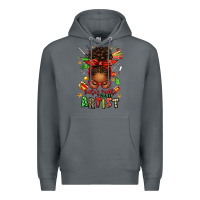 Rock santa's favorite nail artist afro messy bun Premium Hoodie - texasbilliewilder