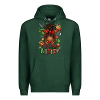 Sports Green santa's favorite nail artist afro messy bun Premium Hoodie - texasbilliewilder