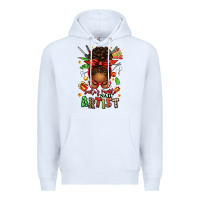 White santa's favorite nail artist afro messy bun Premium Hoodie - texasbilliewilder