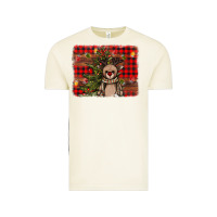Vintage Arctic reindeer trees background Vintage Tee - AdoDesignShop