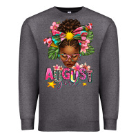 Charcoal Heather August Girl Afro Woman Summer Premium Sweatshirt - texasbilliewilder