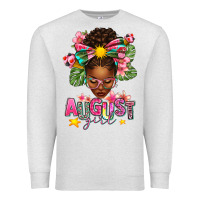 August Girl Afro Woman Summer Premium Sweatshirt | Teevron