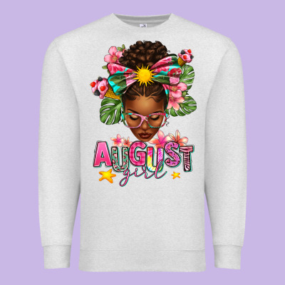 August Girl Afro Woman Summer Premium Sweatshirt Designed By Texasbilliewilder