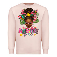 Pale Pink August Girl Afro Woman Summer Premium Sweatshirt - texasbilliewilder