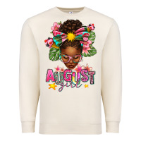 Sandshell August Girl Afro Woman Summer Premium Sweatshirt - texasbilliewilder