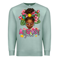 Seafoam August Girl Afro Woman Summer Premium Sweatshirt - texasbilliewilder