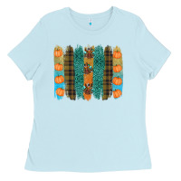 Baby Blue thanksgiving brushstrokes Ladies Tee - RanaPortraitStore