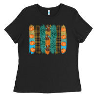 Black thanksgiving brushstrokes Ladies Tee - RanaPortraitStore