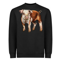 Black Baby Hereford Pig Heavyweight Sweatshirt - LillyAllenDesigns