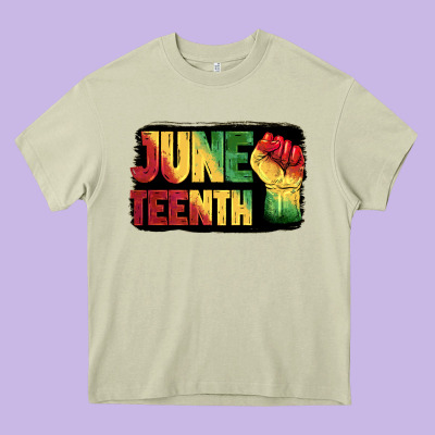 Juneteenth Heavy Core Tee Designed By Barkaloodesign