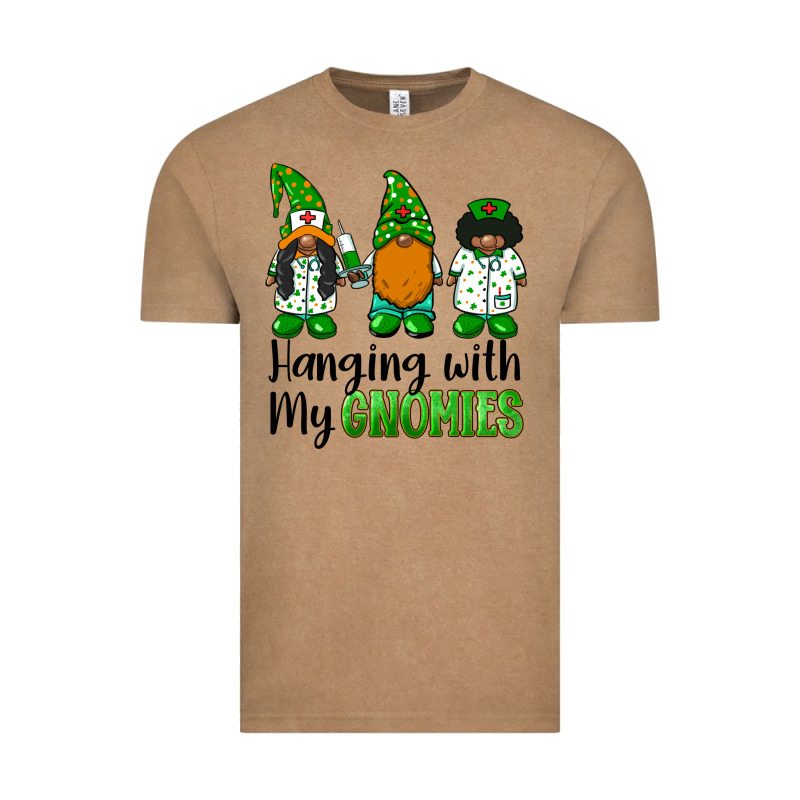 Hanging With My Gnomies African American Nurse Gnomies Vintage Tee by BarkalooDesign | Teevron