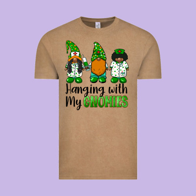 Hanging With My Gnomies African American Nurse Gnomies Vintage Tee Designed By Barkaloodesign