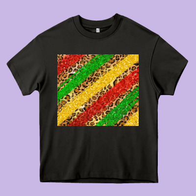 African Colors Leopard Heavy Core Tee Designed By Zillion Design Studio