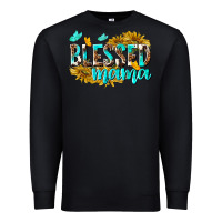 Black Blessed Mama Premium Sweatshirt - texasbilliewilder