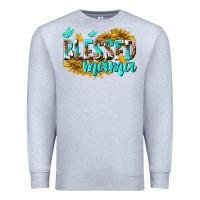 Heather Grey Blessed Mama Premium Sweatshirt - texasbilliewilder