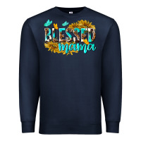 Navy Blessed Mama Premium Sweatshirt - texasbilliewilder