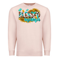 Pale Pink Blessed Mama Premium Sweatshirt - texasbilliewilder