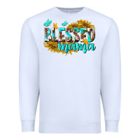 White Blessed Mama Premium Sweatshirt - texasbilliewilder