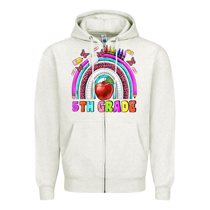 5 Th Grade Zipper Hoodie by BundleAndBundleShop | Teevron