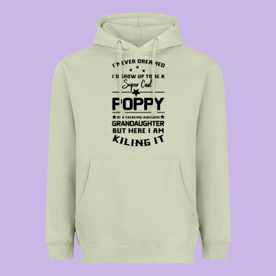 Super Cool Poppy Of A Freaking Awesome Granddaugh Heavyweight Hoodie Designed By Bettercallsaul