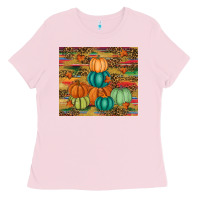 Bubblegum Pink pumpkin Ladies Tee - RanaPortraitStore