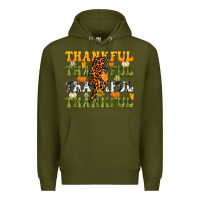 Army Green Thankful Thankful Thankful Premium Hoodie - NancyCooperArtShop
