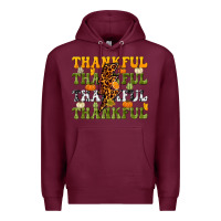 Burgundy Thankful Thankful Thankful Premium Hoodie - NancyCooperArtShop