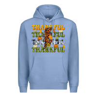 Colony Blue Thankful Thankful Thankful Premium Hoodie - NancyCooperArtShop