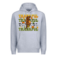 Heather Grey Thankful Thankful Thankful Premium Hoodie - NancyCooperArtShop