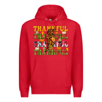 Red Thankful Thankful Thankful Premium Hoodie - NancyCooperArtShop