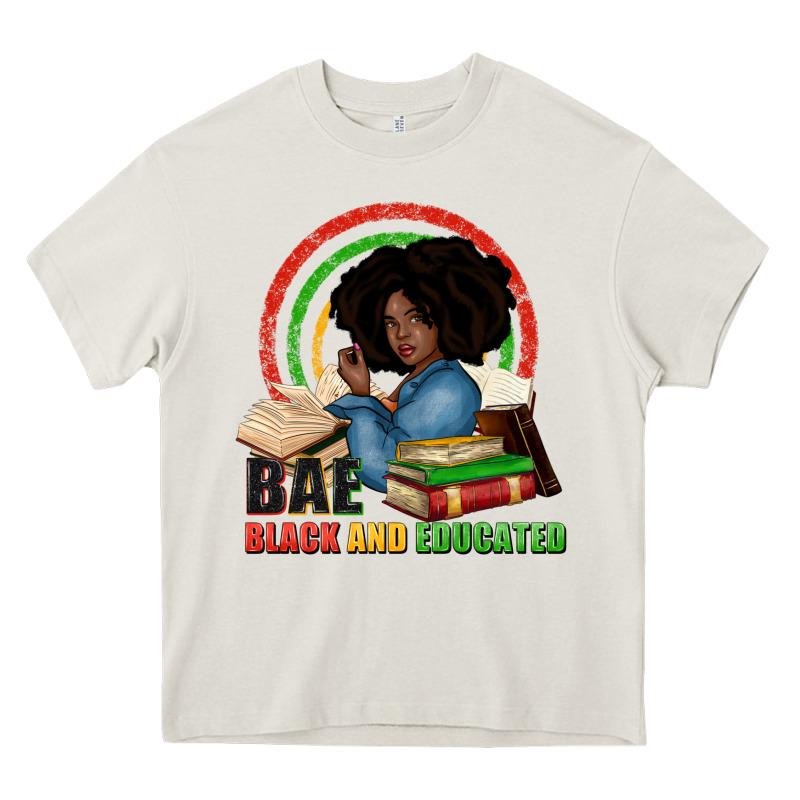 Bae Black And Educated Heavy Core Tee by Zillion Design Studio | Teevron