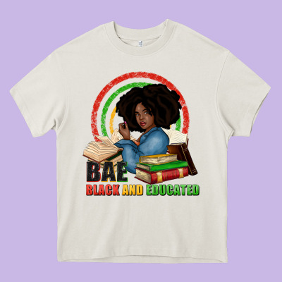 Bae Black And Educated Heavy Core Tee Designed By Zillion Design Studio