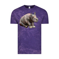 Cloud Purple Baby Rhino Illustrations Vintage Tee - LillyAllenDesigns