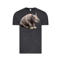 Vintage Black Baby Rhino Illustrations Vintage Tee - LillyAllenDesigns