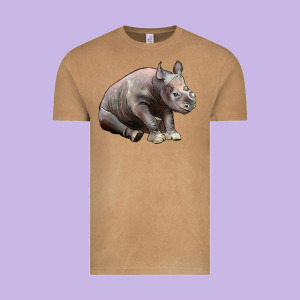 Baby Rhino Illustrations Vintage Tee Designed By Lillyallendesigns