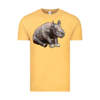 Vintage Mustard Baby Rhino Illustrations Vintage Tee - LillyAllenDesigns