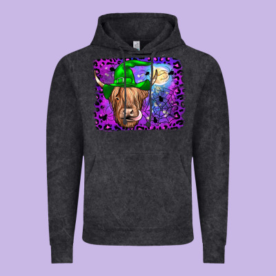 Highland Cow Halloween Vintage Hoodie Designed By Jahusdesignshop