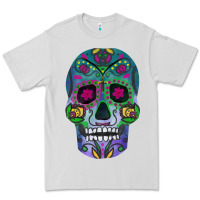 Dove Grey sugar skull Premium Tee - FaDigitalArtStudio
