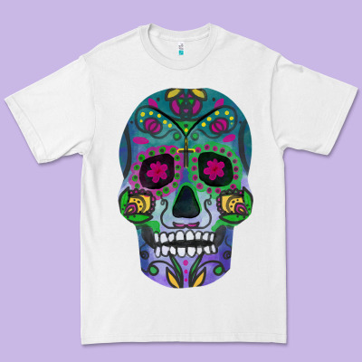 Sugar Skull Premium Tee Designed By Fadigitalartstudio