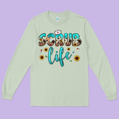 Scrub Life Long Sleeve Tee Designed By Jahusdesignshop