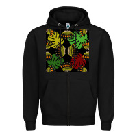Black african and leaf seamless pattern Zipper Hoodie - BundleAndBundleShop