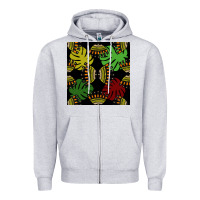Heather Grey african and leaf seamless pattern Zipper Hoodie - BundleAndBundleShop