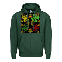 Sports Green african and leaf seamless pattern Zipper Hoodie - BundleAndBundleShop